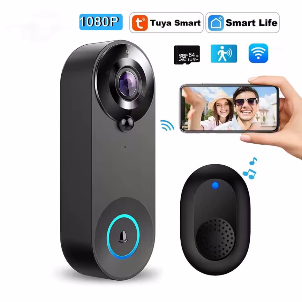 Home Security Packages - Tuya 1080P sans fil WIFI sonnette