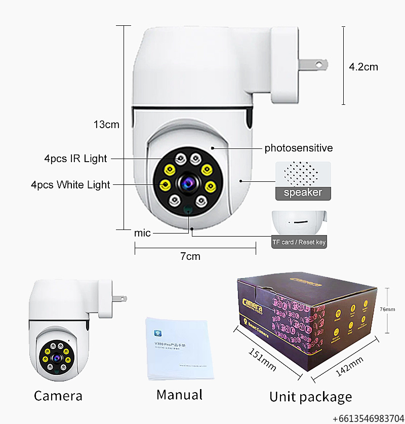 Home Security Battery - Caméra de surveillance domestique solaire IP