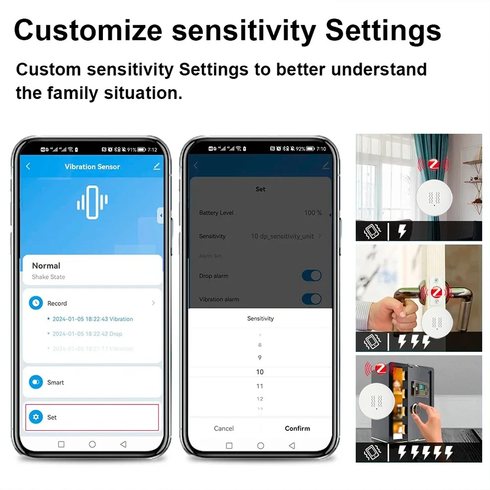 Capteur de vibration intellige - Home Security App avis et prix